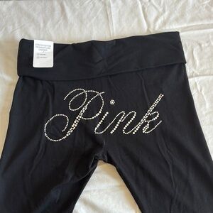 NEW WITH TAGS! PINK Victoria's Secret Black Leggings with Wide Waistband
